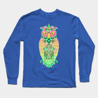 owl of wisdom pattern ecopop in boho style Long Sleeve T-Shirt